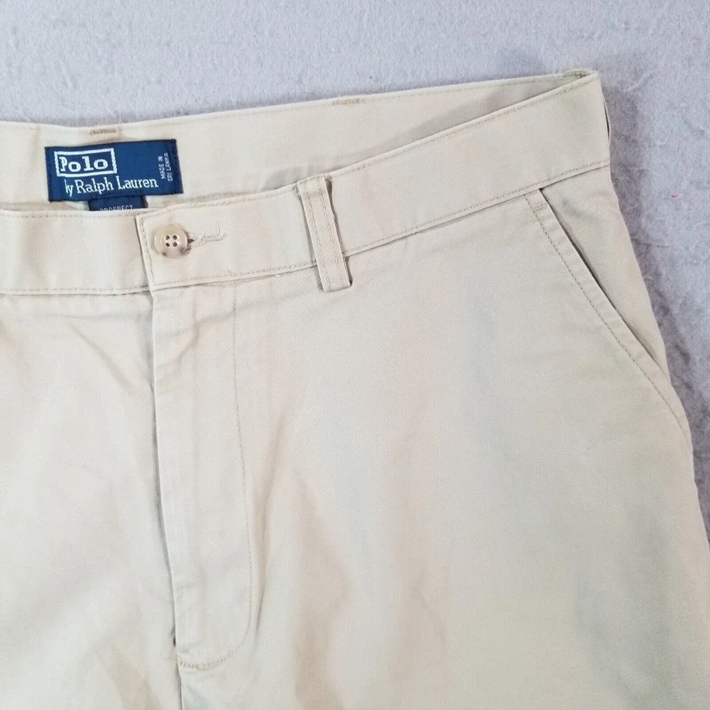 Polo Ralph Lauren shorts men's 34x9 beige‎ tan cotton Outdoor preppy